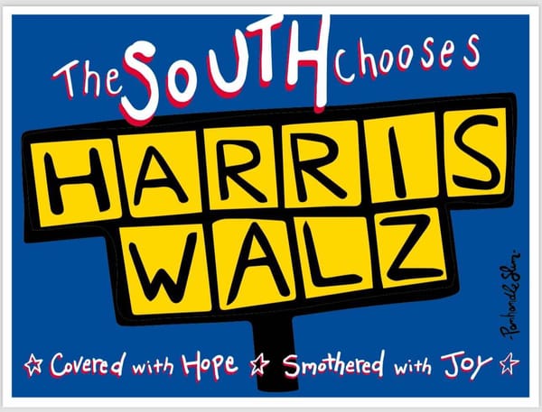 Panhandle Slim's popup for custom Harris/Walz signs garners huge crowd