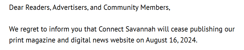 The Departed: My reflection on the sudden demise of Connect Savannah